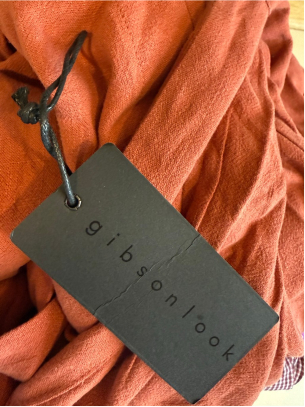 Gibsonlook Linen Blend Romper Small Brick Orange Tie Waist Short Sleeve NWT - Picture 8 of 8